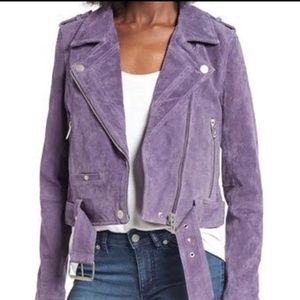 BlankNYC Purple Suede Moto Jacket
